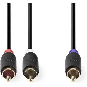 Nedis Subwoofer-Cable RCA M 2X RCA M Gold Plated 3m Round 4mm