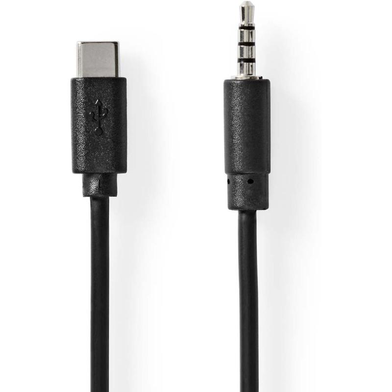 Nedis USB-C Adapter USB 2.0 USB-C M 3.5mm M 1.0m Round Nickel Plated PVC Box