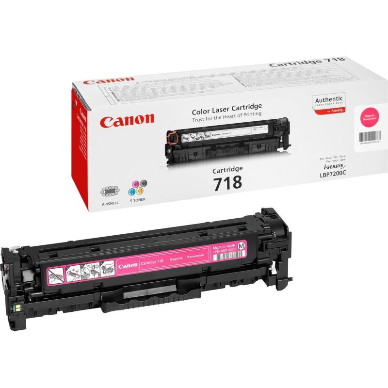 Canon 718 Toner Cartridge Magenta Standard Capacity 2.900 Pag