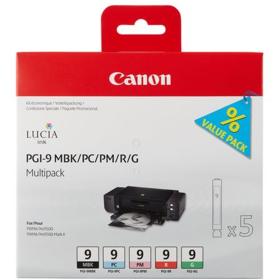 Canon PGI-9 MBK PC PM R G Ink Cartridge Black And 4 Colours