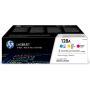 HP 128A Cyan Magenta And Yellow SC3 X3 Pack CF371AM