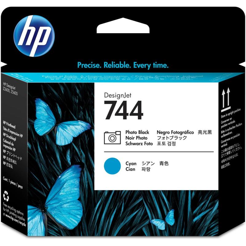 HP 744 Print Head Photo Black &amp;amp; Cyan F9J86A