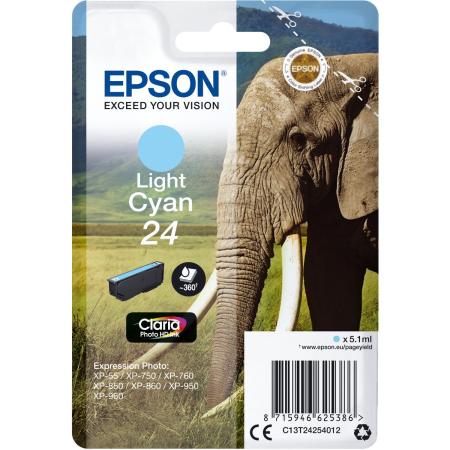 Epson 24 Ink Cartridge Light Cyan Standard Capacity 5.1ml 3