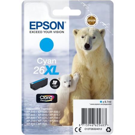 Epson 26XL Ink Cartridge Cyan High Capacity 9.7ml 700 Pagin