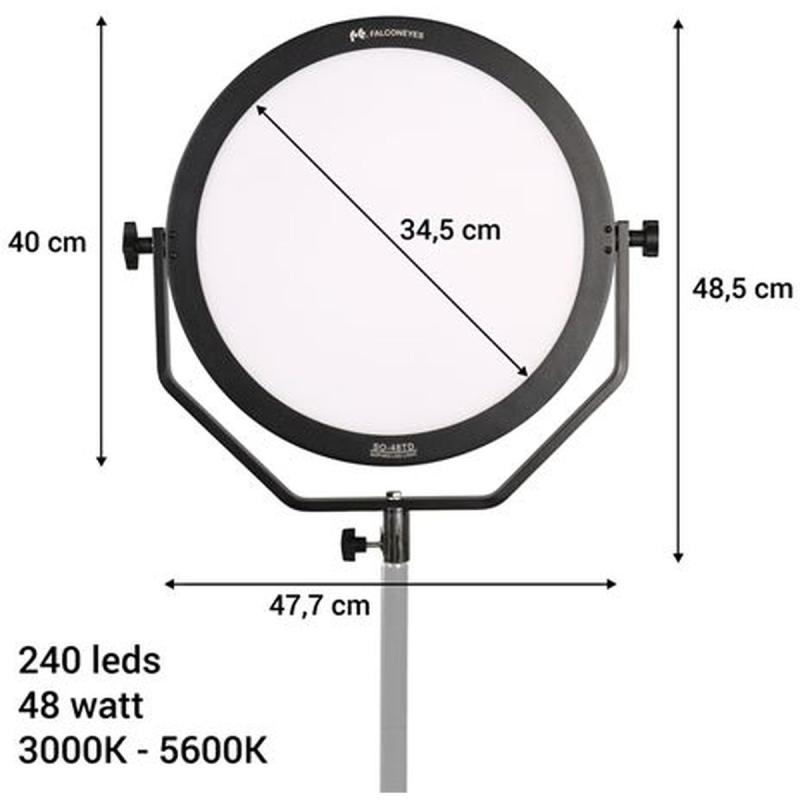Falcon Eyes Bi-Colour LED Lamp Sophiez SO-48TD On 230V
