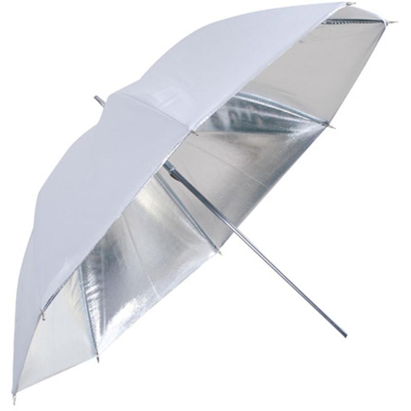Falcon Eyes Flitsparaplu UR-48S Silver/White 122cm