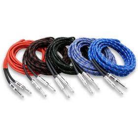 Hosa 3GT-PAK Cloth Guitar Cable Hosa Straight To S 18FT 10PC