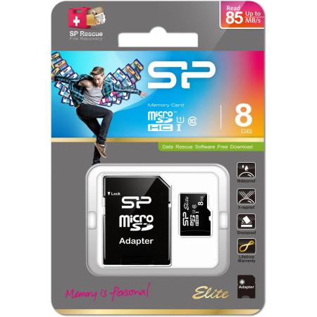 Silicon Power MicroSDHC Card Elite Class 10 UHS-1 8GB