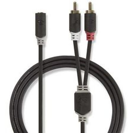 Nedis Stereo Audio Cable 2X RCA M - 3.5mm F 0.2m GY