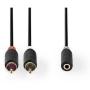 Nedis Stereo Audio Cable 2X RCA M - 3.5mm F 0.2m GY