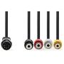 Nedis DIN-Audio Cable DIN 5-PINS M-4X RCA F 0.2m BK