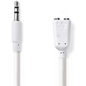 Nedis Stereo-Audio Cable 3.5mm M-2X 3.5mm F 0.2m WH