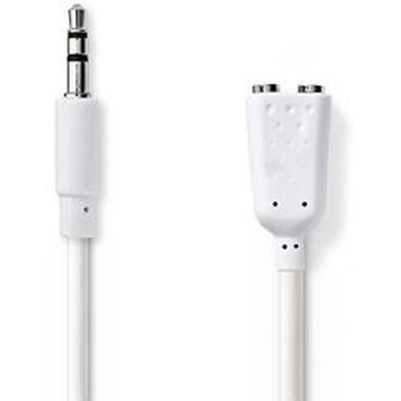 Nedis Stereo-Audio Cable 3.5mm M-2X 3.5mm F 0.2m WH
