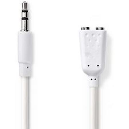 Nedis Stereo-Audio Cable 3.5mm M-2X 3.5mm F 0.2m WH