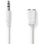 Nedis Stereo-Audio Cable 3.5mm M-2X 3.5mm F 0.2m WH