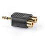 Nedis Stereo Audio Adapter 3.5mm M-2X RCA F 10 Pieces BK