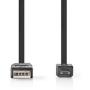 Nedis Flat USB 2.0-CABLE A M-Micro-B M 1.0m BK