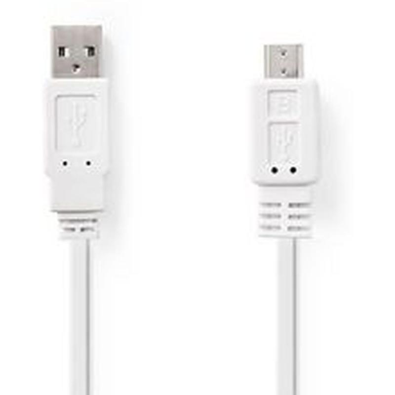 Nedis Flat USB 2.0-CABLE A M-Micro-B M 1.0m WH