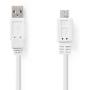 Nedis Flat USB 2.0-CABLE A M-Micro-B M 1.0m WH