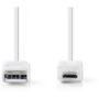 Nedis Flat USB 2.0-CABLE A M-Micro-B M 1.0m WH