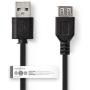 Nedis Cable USB 2.0 A M-USB A F 3.0m BK