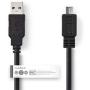 Nedis Cable USB 2.0 A M-Micro B M 3.0m BK