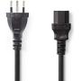 Nedis Power Cable Plug Type J (CH)-IEC-320-C13 5.0m BK