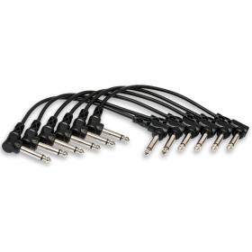 Hosa CFS-606 Guitar Patch Cable Molded R-ANG To S 6IN 6 PC