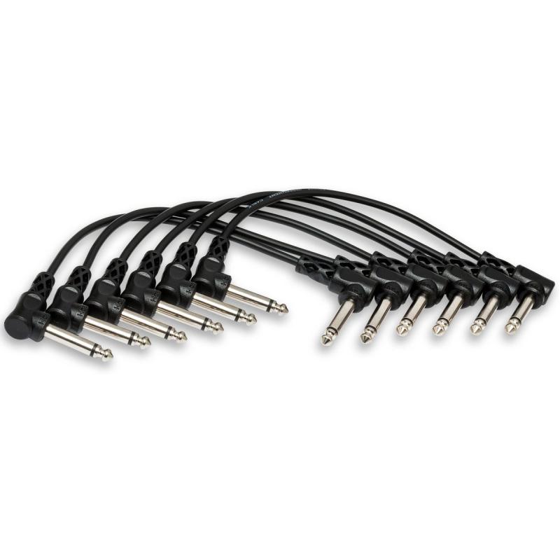 Hosa CFS-606 Guitar Patch Cable Molded R-ANG To S 6IN 6 PC