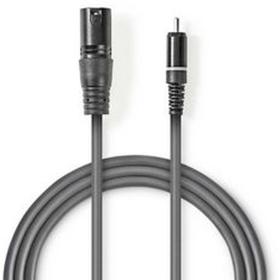 Nedis XLR-Audio Cable XLR 3-PINS M-RCA M 1.5m Grey