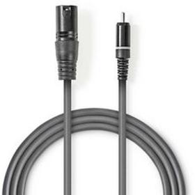 Nedis XLR-Audio Cable XLR 3-PINS M-RCA M 3.0m Grey