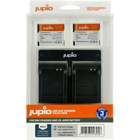 Jupio Kit: 2X Battery DMW-BCM13E 1150mAh + USB Dual Charger