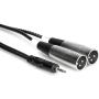 Hosa CYX-402M Stereo Breakout 3.5mm TRS To Dual XLR3M 2 M