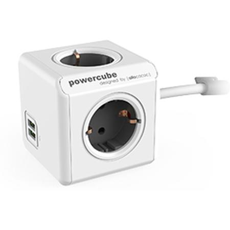 Allocacoc PowerCube Extended USB Grey 1.5m Cable