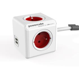 Allocacoc PowerCube Extended USB Red 1.5m Cable (FR)