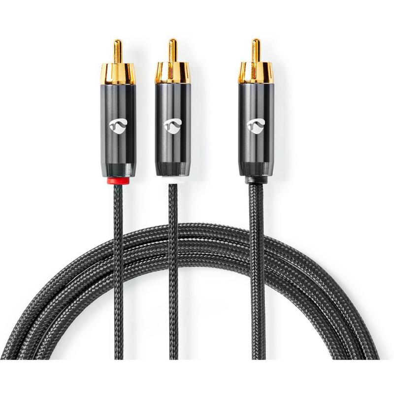 Nedis Subwoofer Cable | RCA Male - 2X RCA Male | 3.0m | Gun