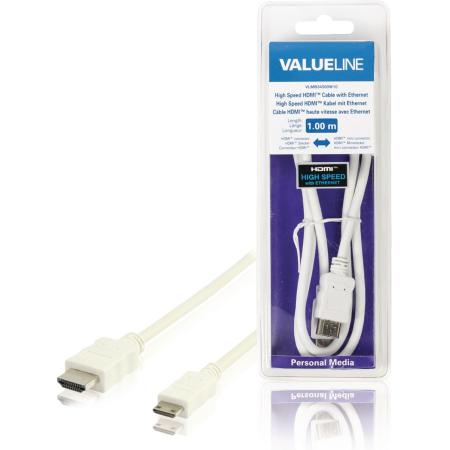 Valueline High Speed HDMI™- HDMI™ mini 1,00 m wit