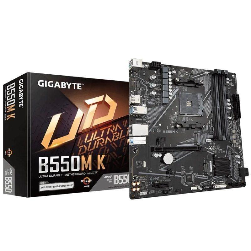 GIGABYTE Placa Base Gigabyte B550M K Socket AM4/ DDR4/ PCIe 4.0/ Micro ATX