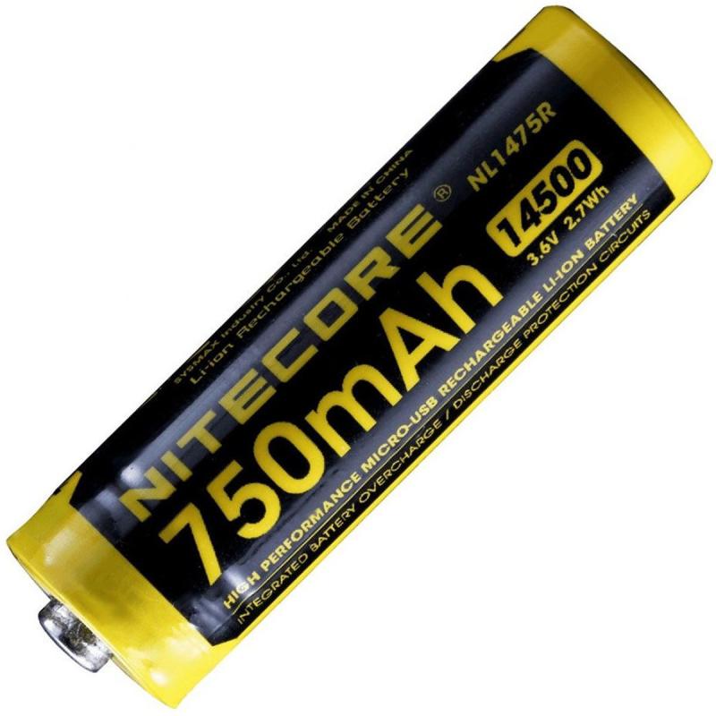 Nitecore NL1475R 750mAh 3.6VOLT + Micro USB Connection
