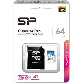 Silicon Power MicroSDXC Superior Pro UHS-1 U3 A1 V30 64GB