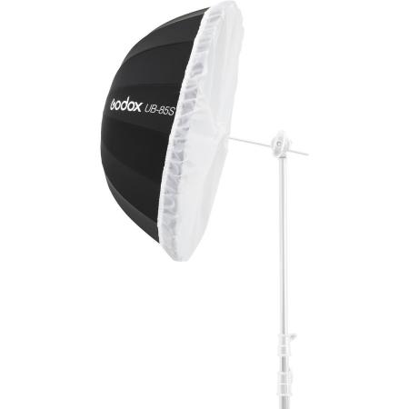 GODOX Ombrello Parabolico Da 85 Cm – Argento E Nero, Modificatore Di Luce Per Flash, Focus Regolabile Da Flood A Spot, Forte Decadenza Luminosa