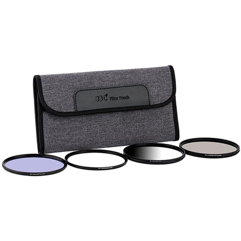 JJC FP-K4L Grey Filter Pouch Holds 4 Filters Up To 82mm