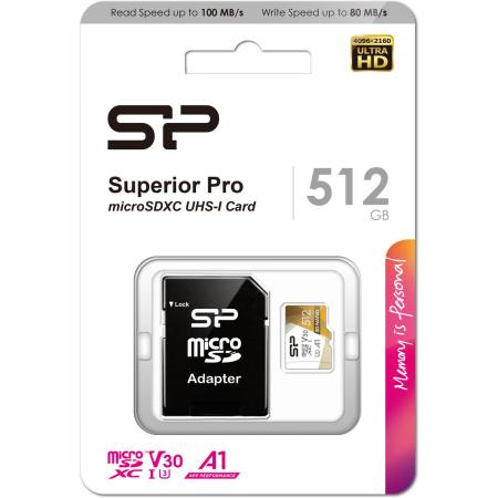 Silicon Power MicroSDXC Superior Pro UHS-1 U3 A1 V30 512GB