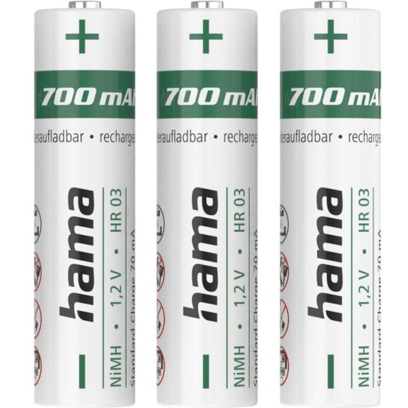 Hama NiMH-Accu&amp;#039;s AAA Micro 700 mAh 1.2V 3 Pieces