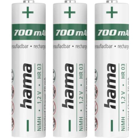 Hama NiMH-Accu&amp;#039;s AAA Micro 700 mAh 1.2V 3 Pieces