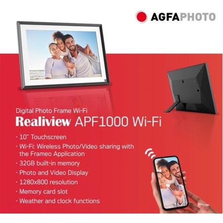 Agfa Agfaphoto Digital WiFi Photo Frame 10 inch Black