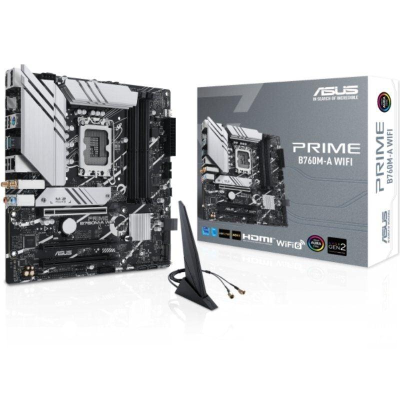 ASUS Placa Base Asus Prime B760M-A WIFI Socket 1700/ DDR5/ PCIe 4.0/ Micro ATX