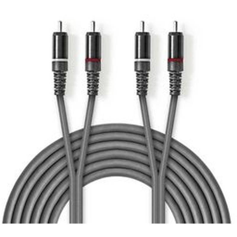 Nedis Stereo Audio Cable 2X RCA M-2X RCA M 3.0m Grey
