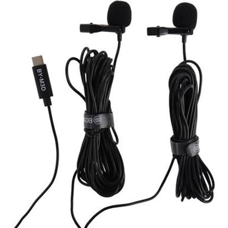 Boya Duo Clip-On Lavalier Microphone BY-M3D For USB-C