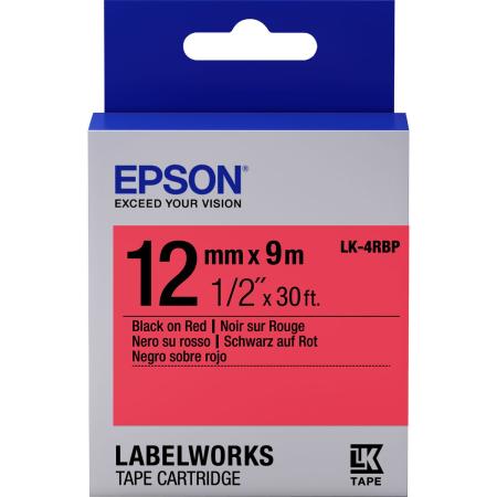 Epson LK-4RBP Couleur Pastel Noir/Rouge 12/9